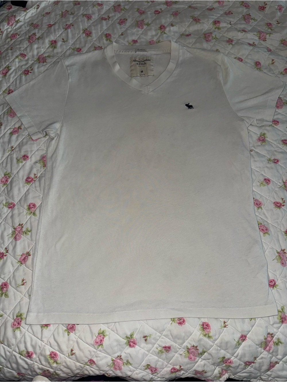 Abercrombie & Fitch white muscle tee Size M with moose